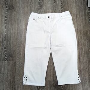 Hearts Of Palm Womens White Capri Pants Size 8